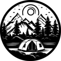 camping - minimaliste et plat logo - vecteur illustration