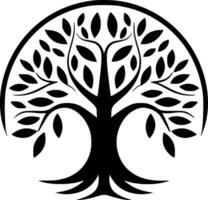 arbre - minimaliste et plat logo - vecteur illustration