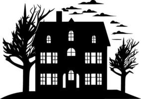 maison - noir et blanc isolé icône - vecteur illustration