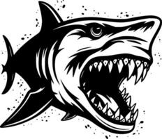 requin - minimaliste et plat logo - vecteur illustration