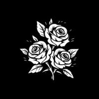 des roses - minimaliste et plat logo - vecteur illustration