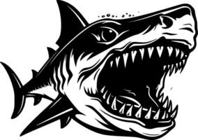 requin - minimaliste et plat logo - vecteur illustration