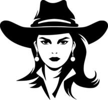 cow-girl, noir et blanc vecteur illustration