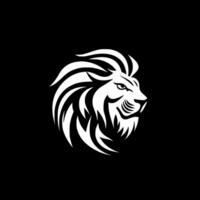 Lion - noir et blanc isolé icône - vecteur illustration