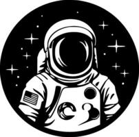 astronaute - noir et blanc isolé icône - vecteur illustration