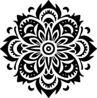 mandala - noir et blanc isolé icône - vecteur illustration