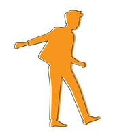 Jeune Orange affaires personnage plat conception avec contour vecteur illustration