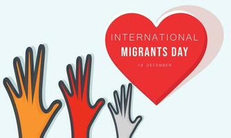 international les migrants journée. arrière-plan, bannière, carte, affiche, modèle. vecteur illustration.