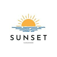 le coucher du soleil logo conception Créatif idée vecteur