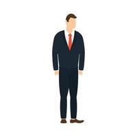 avatar d'homme d'affaires isolé avec un dessin vectoriel de cravate