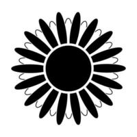 silhouette noire et blanche d'une fleur dans un style abstrait vecteur