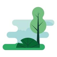 icône de scène naturelle de paysage forestier vecteur