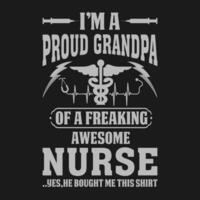 je suis une fier grand-père de une flipper impressionnant infirmière chemise infirmière grand-père t chemise cadeau pour grand-père vecteur