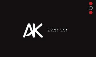 ak alphabet lettres initiales monogramme logo ka, a et k vecteur