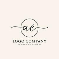 initiale ae féminin logo collections modèle. écriture logo de initiale signature, mariage, mode, bijoux, boutique, floral et botanique avec Créatif modèle pour tout entreprise ou entreprise. vecteur