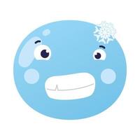 icône de style plat classique visage emoji congelé vecteur