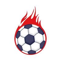 affiche de sport de football football avec ballon en feu vecteur