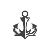 Facile navire ancre logo conception, silhouette vecteur illustration