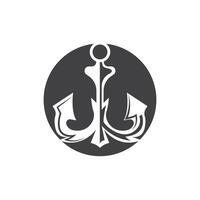 Facile navire ancre logo conception, silhouette vecteur illustration