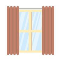 fenêtre isolée avec conception de vecteur de rideaux