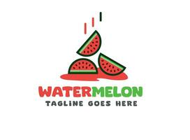 minimal pastèque jus logo - jus logo - l'eau melon jus vecteur - minimal pastèque logo - - été vecteurs