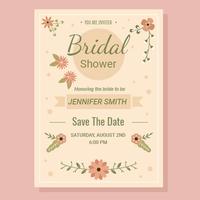 Vecteur d'invitation de douche nuptiale