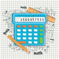 isolé calculatrice avec mathématique formules math classe concept vecteur