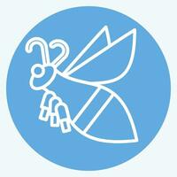 icône Montagne abeille. en relation à rucher symbole. bleu yeux style. Facile conception modifiable. Facile illustration vecteur