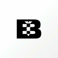 logo conception graphique concept Créatif abstrait prime vecteur Stock lettre mot b Police de caractère avec vis à l'intérieur en relation à typographie mécanique propriété