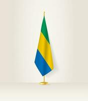 Gabon drapeau sur une drapeau rester. vecteur