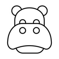 hippopotame icône, signe, symbole dans ligne style vecteur