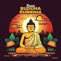 content Bouddha Purnima social médias Publier conception modèle vecteur