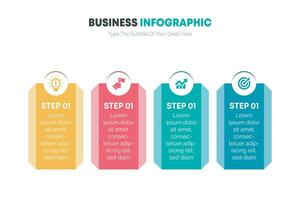 affaires infographie modèle 4 étape vecteur