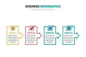 affaires infographie modèle 4 étape vecteur