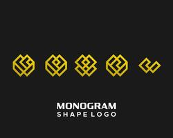 monogramme lettre forme géométrique audacieux logo conception. vecteur