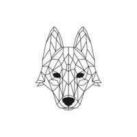 Loup visage ligne art géométrique gratuit logo vecteur