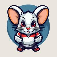 mignonne Souris des sports mascotte logo icône vecteur illustration avec isolé Contexte