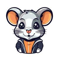 mignonne Souris des sports mascotte logo icône vecteur illustration avec isolé Contexte