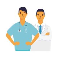 médecins masculins avec conception de vecteur d & # 39; uniformes