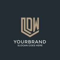 initiale dw logo bouclier garde formes logo idée vecteur