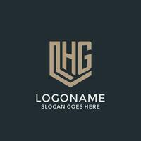 initiale hg logo bouclier garde formes logo idée vecteur