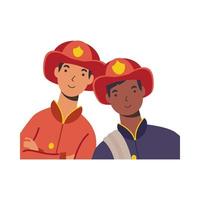 pompiers hommes travailleurs vector design