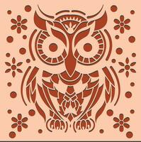 hibou invitaion carte laser Couper conception 3d hibou ombre boîte laser Couper conception vecteur