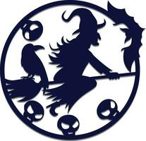 Halloween rond signe mur art laser Couper vecteur