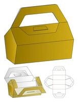 boîte d'emballage conception de modèle découpé. Maquette 3D vecteur