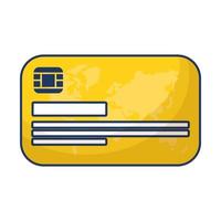 icône isolé de l'argent en plastique de carte de crédit vecteur