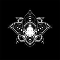 modèle de logo de yoga lotus méditation zen féminine vecteur