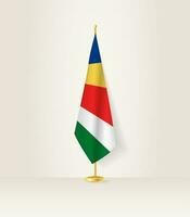 les Seychelles drapeau sur une drapeau rester. vecteur