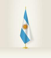 Argentine drapeau sur une drapeau rester. vecteur