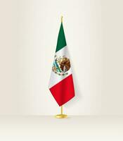 Mexique drapeau sur une drapeau rester. vecteur